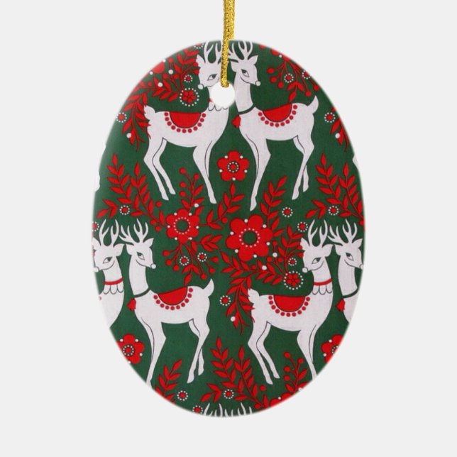 Reindeer Ceramic Tree Decoration (Front)