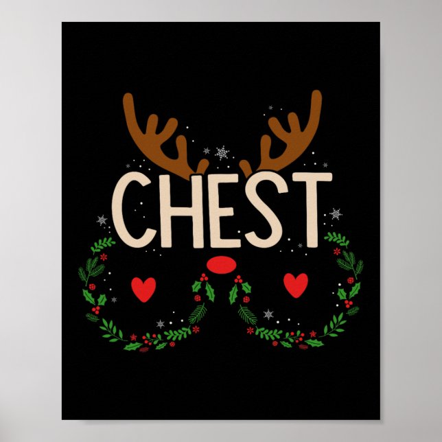 Reindeer Chest Nuts Matching Chestnuts Christmas C Poster (Front)