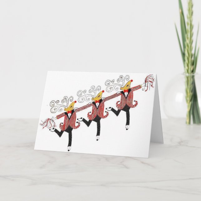 Reindeer Chorus Line Holiday Card (Front)