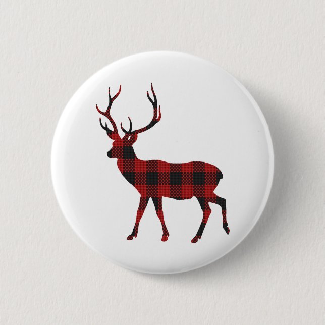 Reindeer Christmas 6 Cm Round Badge (Front)