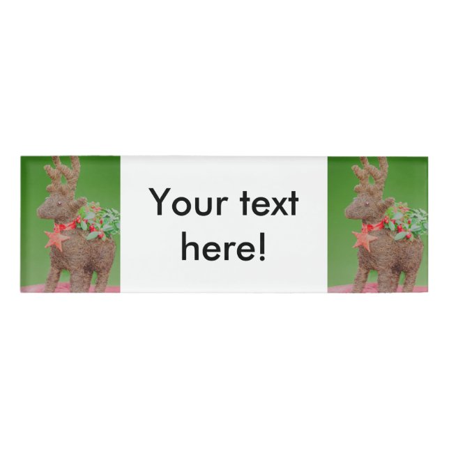 Reindeer Christmas decoration Name Tag (Front)