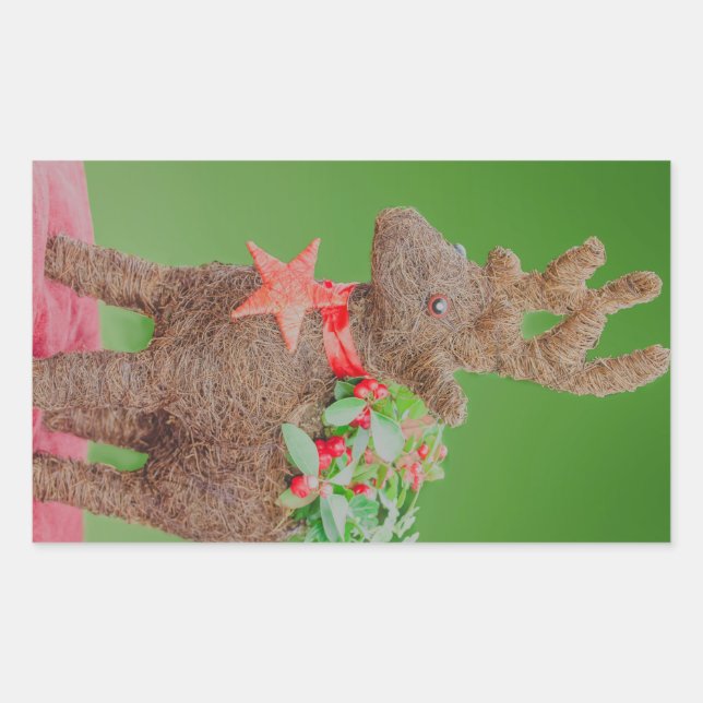 Reindeer Christmas decoration Rectangular Sticker (Front)