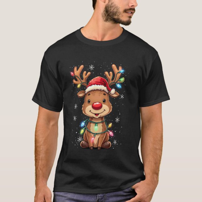 Reindeer Christmas design T-Shirt (Front)