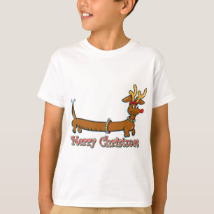 Reindeer Christmas Doxie T-Shirt