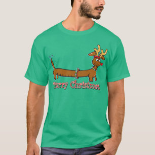Reindeer Christmas Doxie T-Shirt