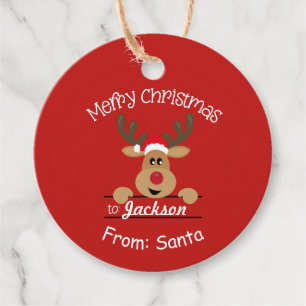 Reindeer Christmas gift hang tag