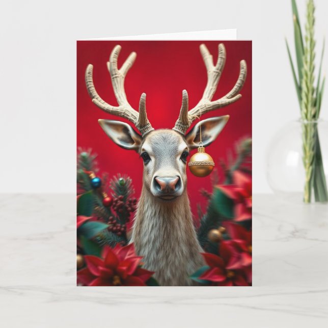 Reindeer Christmas Greeting Card (Front)