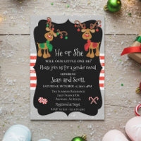 Reindeer Christmas Holiday Gender Reveal