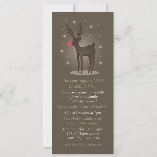 Reindeer Christmas Invitation (Front)