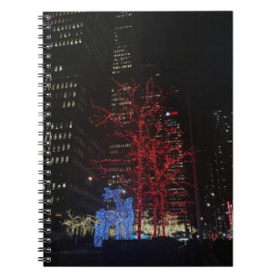 Reindeer Christmas Lights New York City Manhattan Spiral Notebook