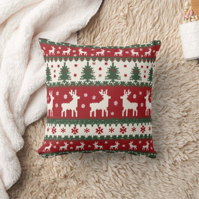 Reindeer Christmas Pillow (Blanket)
