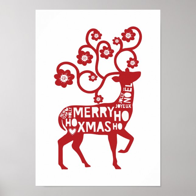 Reindeer Christmas poster (Front)