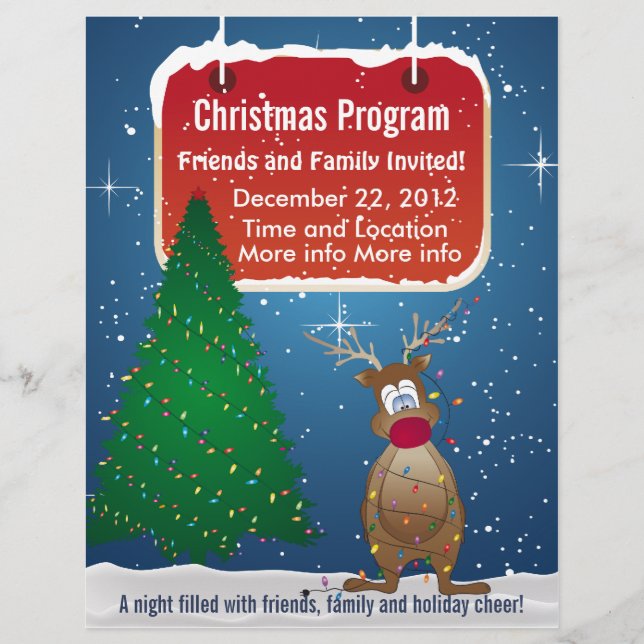 Reindeer Christmas Program Flyer (Front)