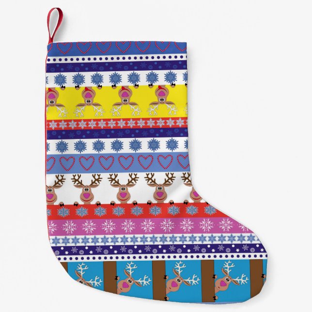 reindeer christmas small christmas stocking (Front)