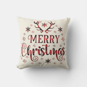 Reindeer  Christmas Snowflakes, Happy New Year Thr Cushion