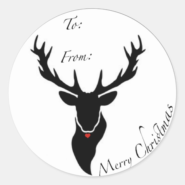 Reindeer christmas sticker (Front)