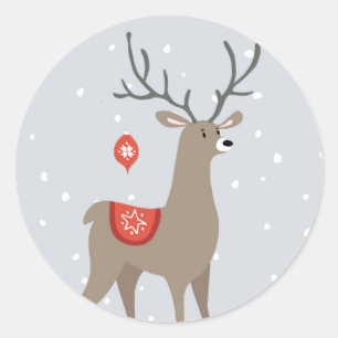 Reindeer Christmas stickers