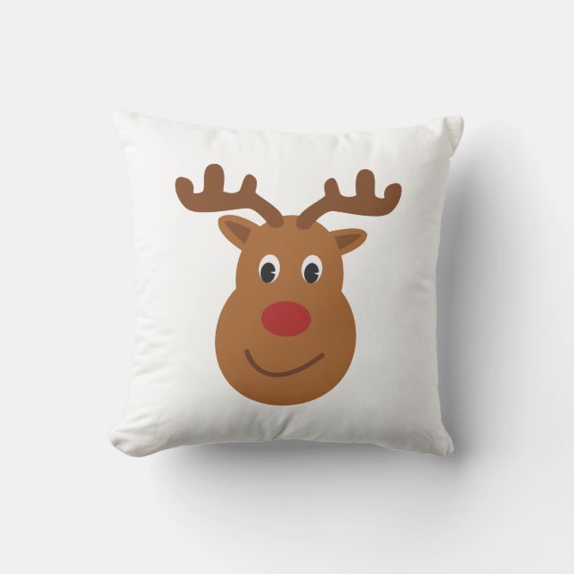 Reindeer Christmas T-shirt Cushion (Front)