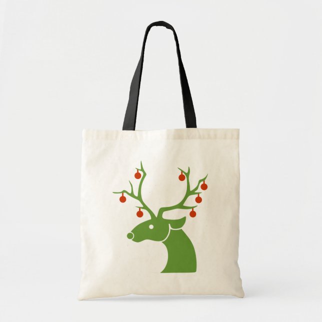 Reindeer Christmas Tote Bag (Front)