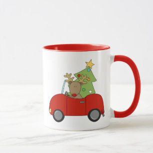 Reindeer & Christmas Tree 11 oz Two-Tone Mug