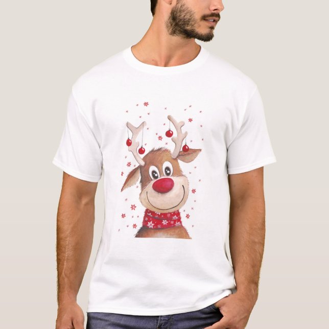 Reindeer Christmas Tshirts and Gifts (Front)