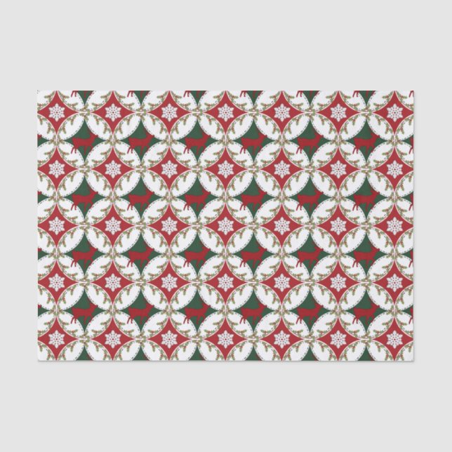 Reindeer Circles-1-TISSUE WRAPPING PAPER (Front)