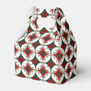Reindeer Circles-2-PARTY FAVOR BOX, gable style Favour Box