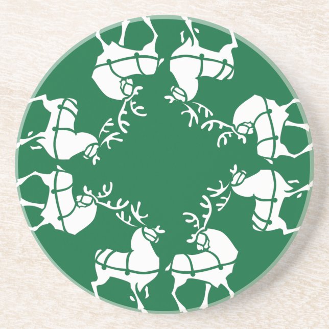 Reindeer Coasters Custom Christmas Coasters (Front)