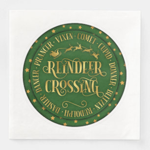 Reindeer Crossing Paper Dinner Napkins