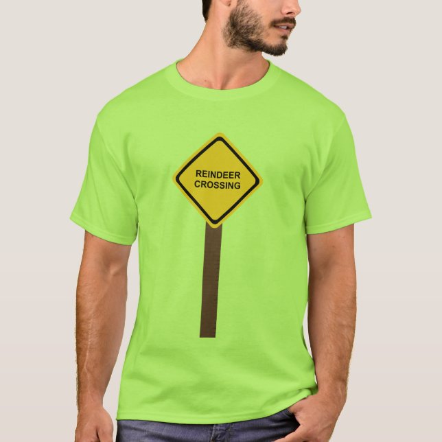 Reindeer Crossing  T-Shirt (Front)