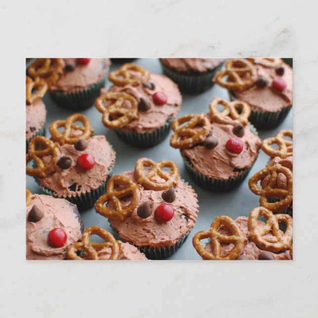Reindeer Cupcakes Postcard (Front)