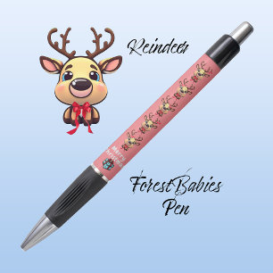 Reindeer Cute Funny Xmas Deer w/ Antlers Pink🦌