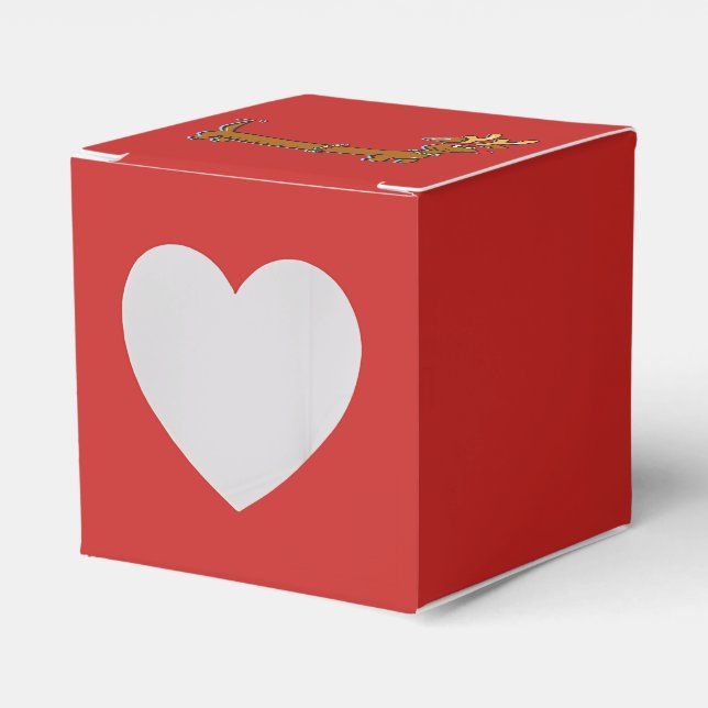 Reindeer Dachshund Merry Christmas Favour Box (Front Side)