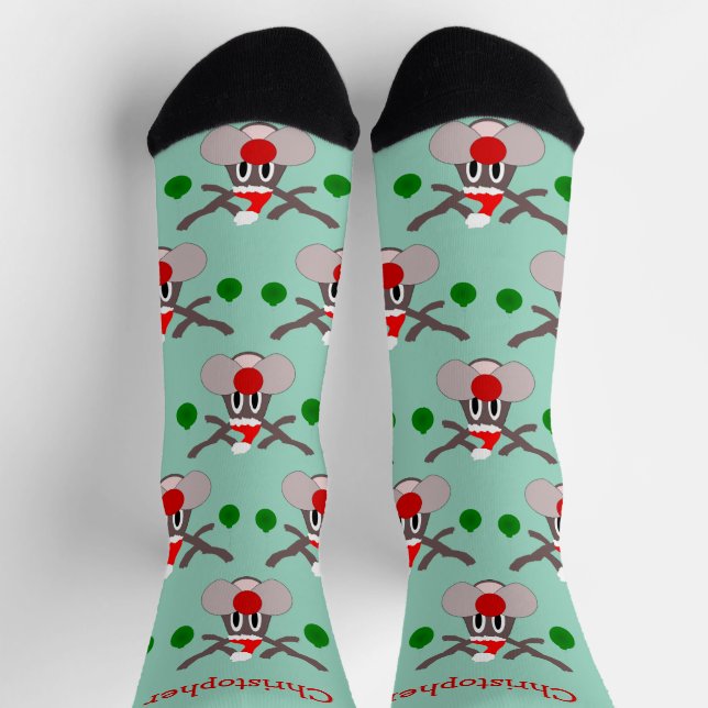 Reindeer Design Christmas Socks (Top)