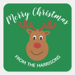 Reindeer Design Sticker Label