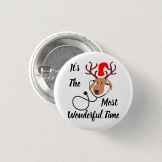 Reindeer Doctor Christmas 3 Cm Round Badge
