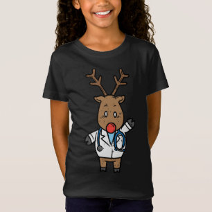 Reindeer Doctor Nurse Stethoscope Medical Christma T-Shirt