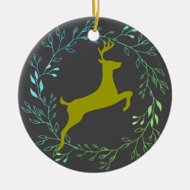 Reindeer - Donner Ceramic Tree Decoration (Front)