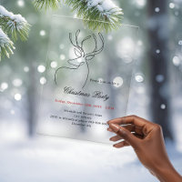 Reindeer doodle modern frosted Christmas Party