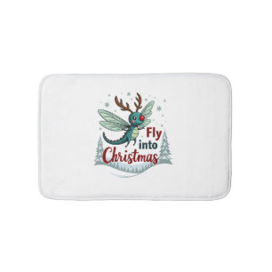 Reindeer Dragonfly Bath Mat