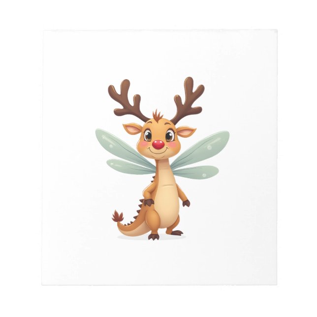Reindeer Dragonfly Notepad (Front)