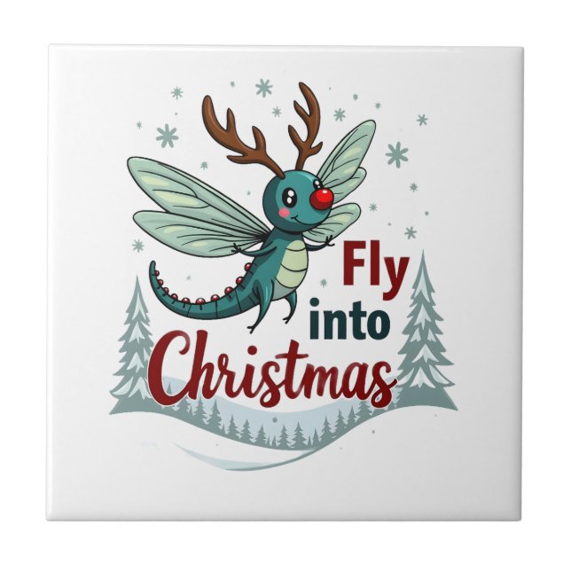 Reindeer Dragonfly Tile (Front)