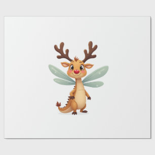 Reindeer Dragonfly Wrapping Paper