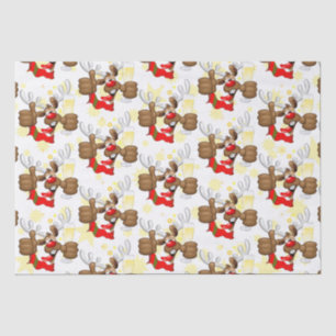Reindeer Drunk Funny Christmas Character Tissue Paper