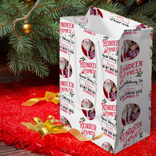 Reindeer Express from Santa Name & Photo Christmas Medium Gift Bag