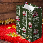 Reindeer Express from Santa Name & Photo Christmas Medium Gift Bag<br><div class="desc">Add to Santa's magic this holiday season with this custom green and white Christmas gift bag. The gift bag features a pattern with the text "Reindeer Express" and allows the addition of the name and photo of your little boy or girl! This gift bag makes a wonderful personalised addition to...</div>