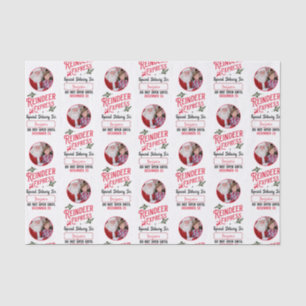 Reindeer Express from Santa Name & Photo Christmas Tissue Paper