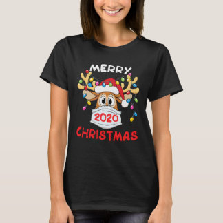 Reindeer Face Mask 2020 Christmas Shirt Funny