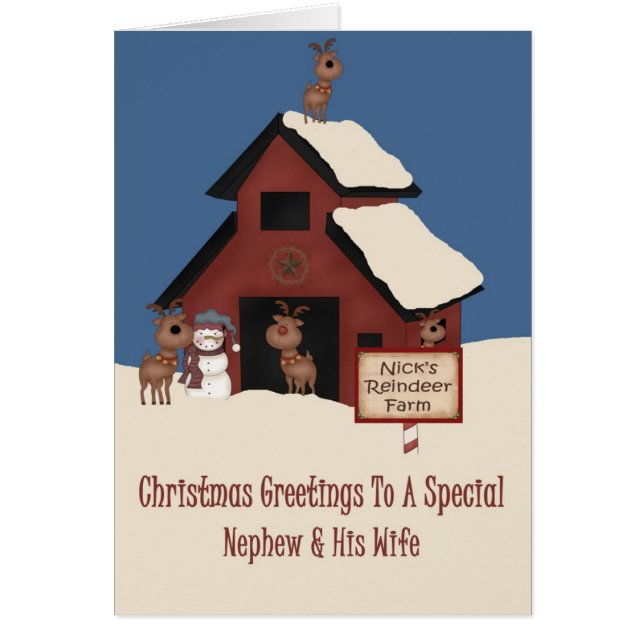 Reindeer Farm Nephew & Wife Christmas (Front)