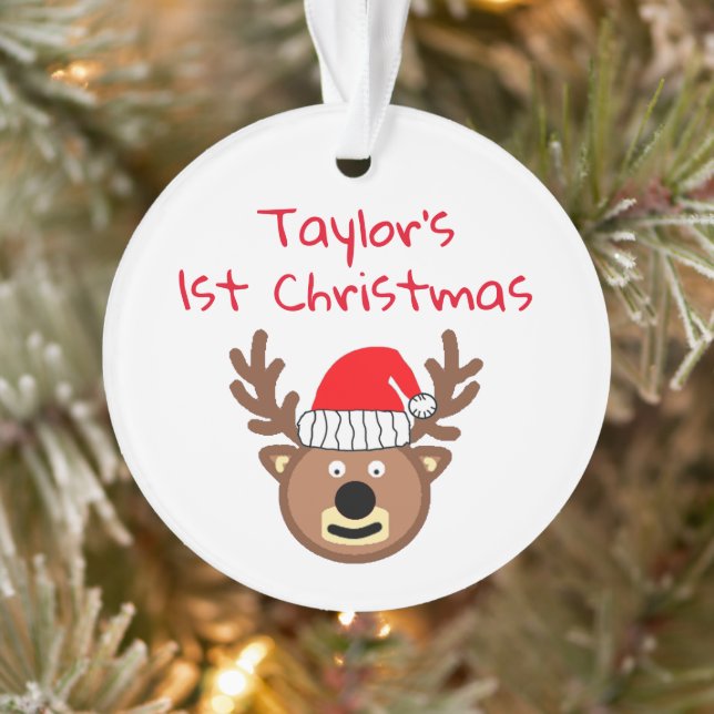 Reindeer First Christmas Ornament (Tree)